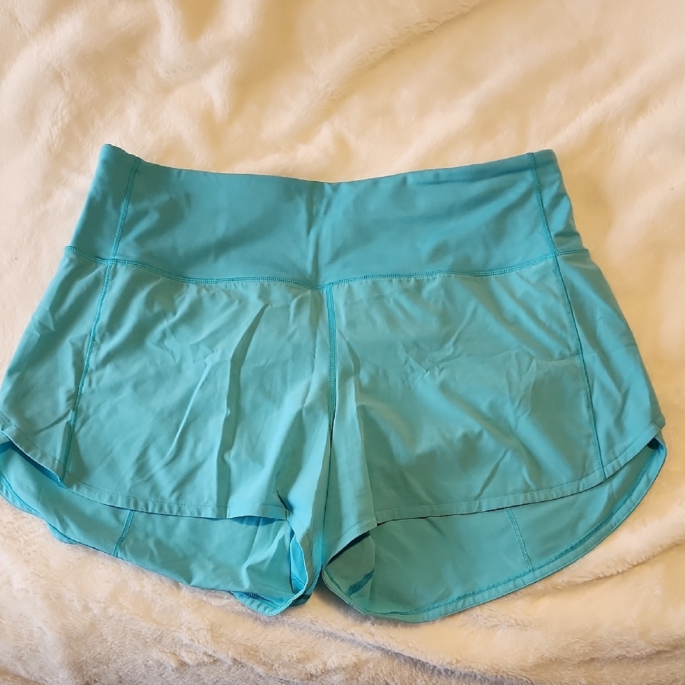 Lululemon High Rise Speed Up Women's Aqua Shorts